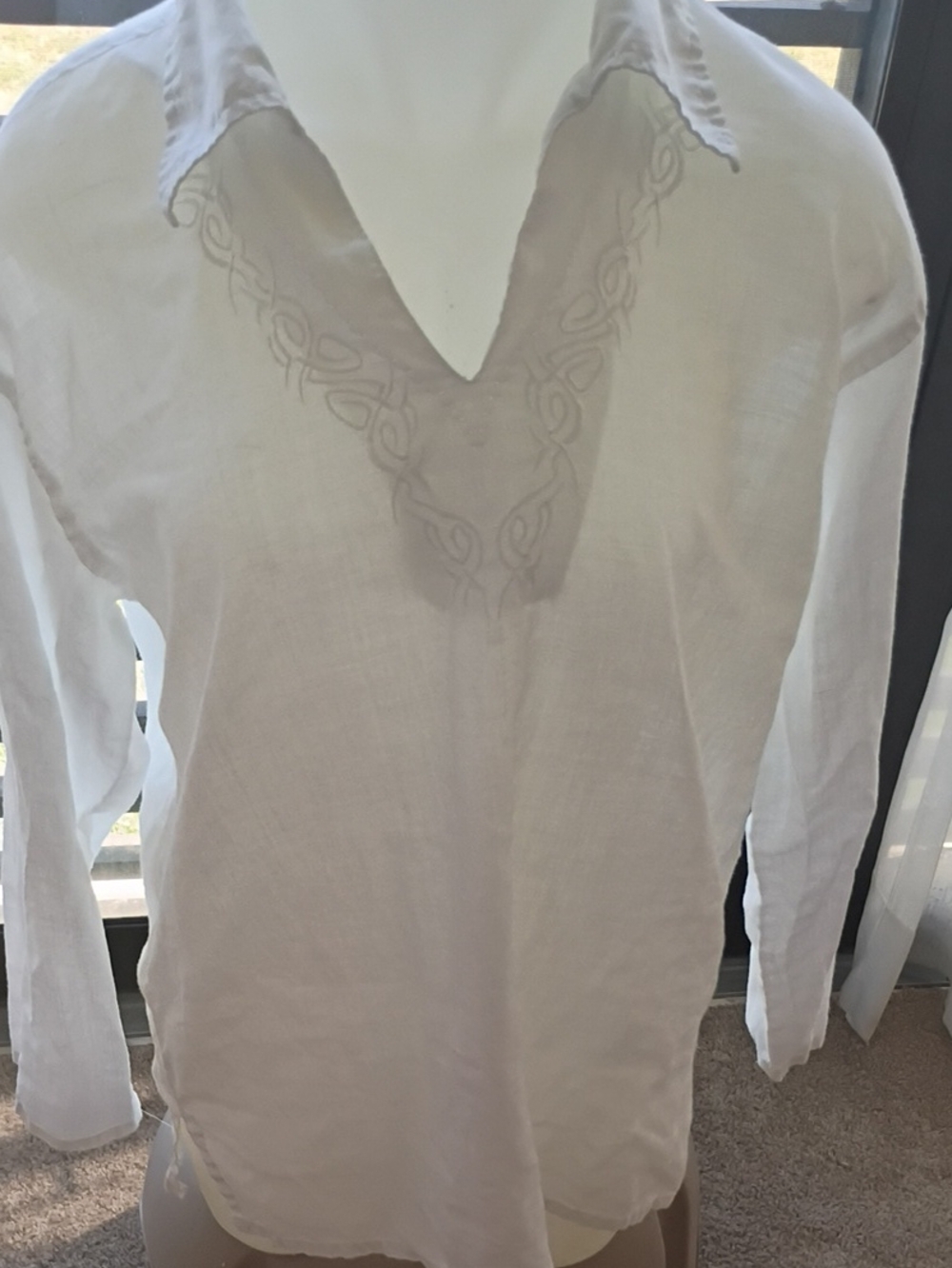 COLLECTION White Linen Tunic Shirt